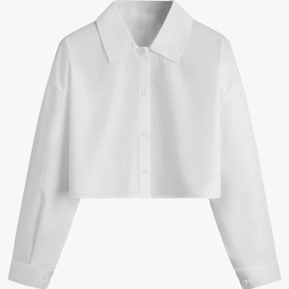 🆕 Button Down, Crop Top Blouse